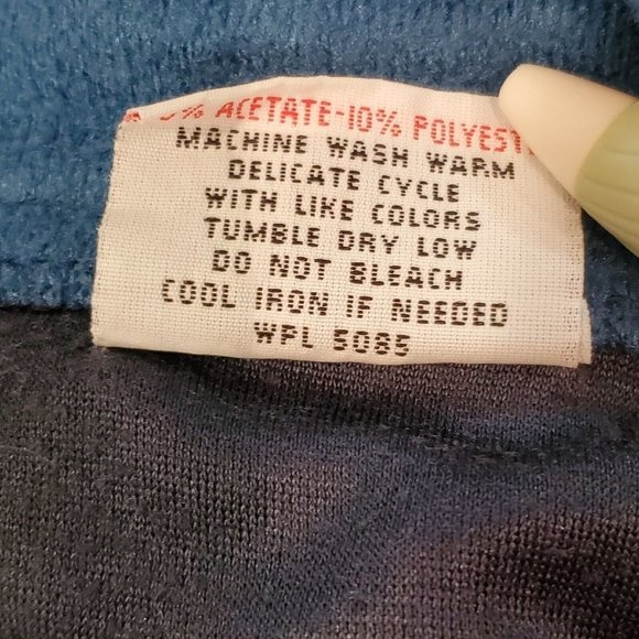 Vintage 80s Mens Blue Fleece Robe S/M McGregor - Picture 8 of 8